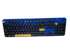 Colorful Wireless Computer Keyboard and Mouse Combo with Round Typewriter Key...