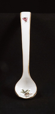 Herend Hungary Rothschild Porcelain Condiment Spoon Scoop Bird And Dragonfly