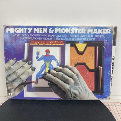 TOMY Mighty Men & Monster Maker Design Kit 15 Plates Vintage 1979 B6