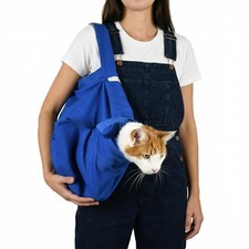 Cat-in-the-Bag Cozy Comfort Carrier - Large Cobalt Blue Cat Carrier Soft for ...