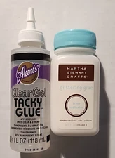 ALEENE'S CLEAR GEL TACKY GLUE/MARTHA STEWART CRAFTS GLITTERING GLUE