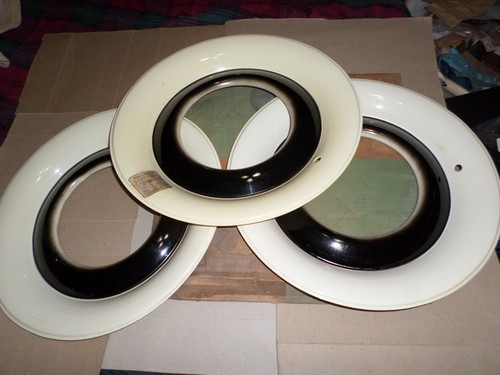 1949 51 1952 Chevrolet 15" nos accessory white side wall appearance rings 986269