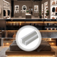 Recessed LED Channel Kit 0.39in Flush Mount Aluminum Profile 2m 6.56ft SmartIn10