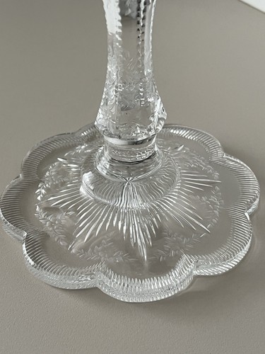 Very Large Crystal Glass Goblet Hand Cut, Floral Decor, Moser? - Picture 19 of 24