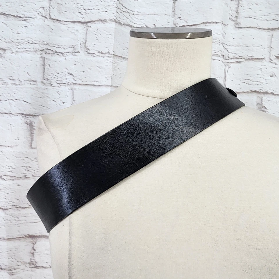 Banana Republic Cinturón de Cuero Negro Ancho Boho Artístico Western Vaquera Festival Foto 4 de 4