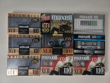Lot of 9 MAXELL XLII 100/110 Minutes High Bias Audio Cassette Tapes New Sealed