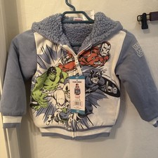 MARVEL Superhero's Kids Plush Hoodie Blue Size 4T NWT