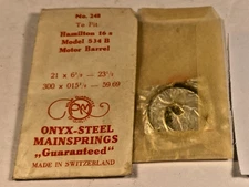 Onyx-Steel Mainsprings #248 to fit Hamilton 16s Model 534B Motor Barrel Swiss