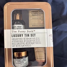 (1 Set) The Fuzzy Duck - Luxury Tin Body Care Set Men's Gift