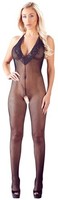 Sexy Catsuit Ouvert Grobe Netz-Optik Erotik Damen Dessous ReizwäSche Schwarz