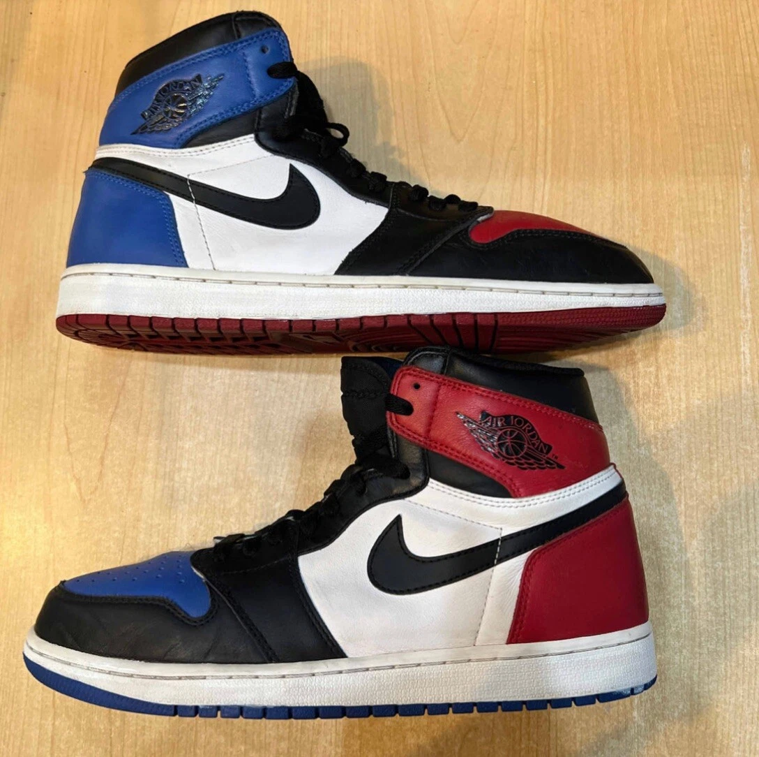 Air Jordan Retro 1 High OG Top 3 Size 10.5 Black White Blue Red 555088-026  | eBay