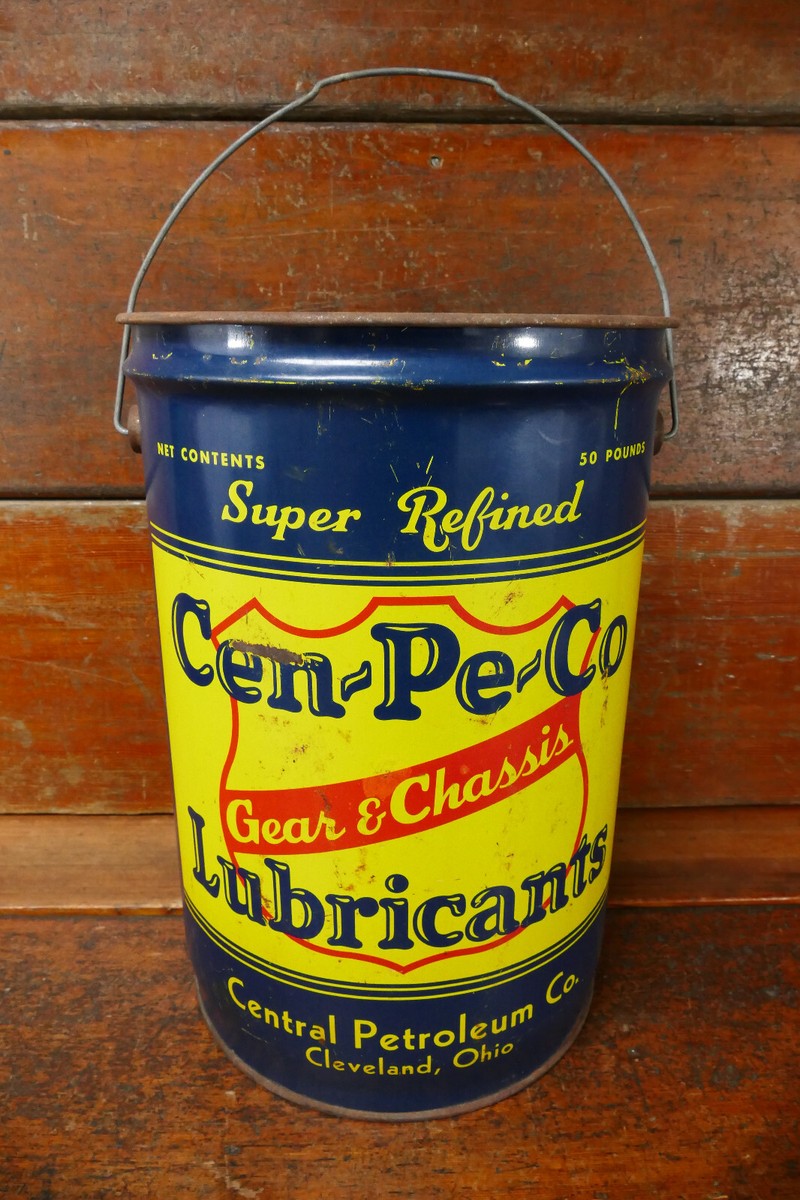 Vintage Cen-Pe-Co Motor Oil 5 Gallon Metal Can Gas Station Sign 50