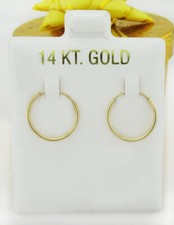 HOOP EARRING HOOP EARRINGS 14K YELLOW GOLD - New with Tag - 13 mm