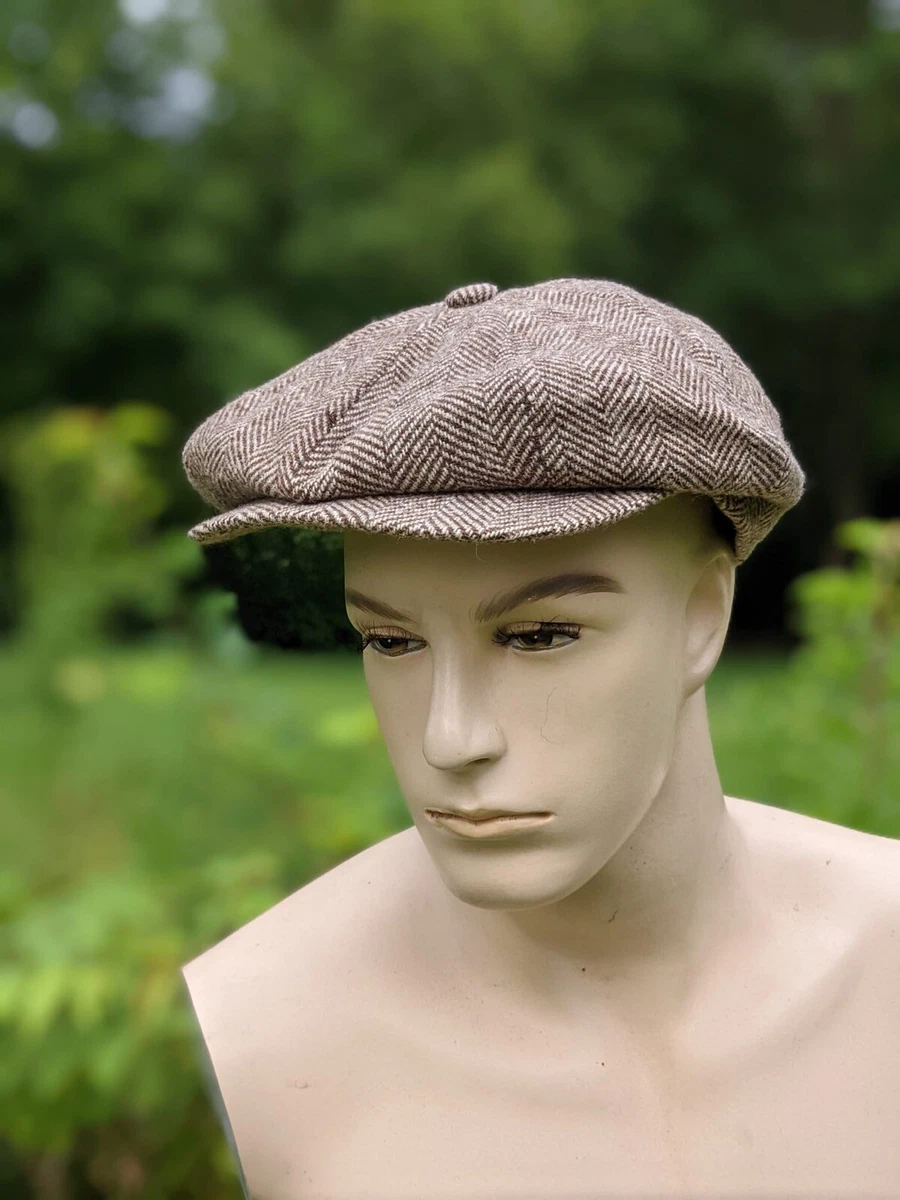 PATTERNED TWEED VINTAGE 1950 S XXL SIZE NEWSBOY CAP eBay