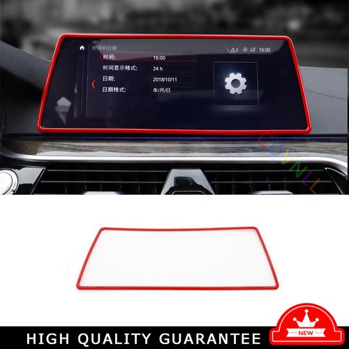For BMW 5 Series G38 1824 Bright Red Car GPS Navigation Cover Frame
