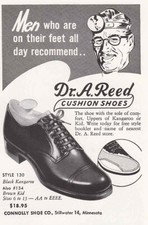 1957 Dr A Reed Cushion Shoes: Men Who Are On Their Feet Vintage Print Ad