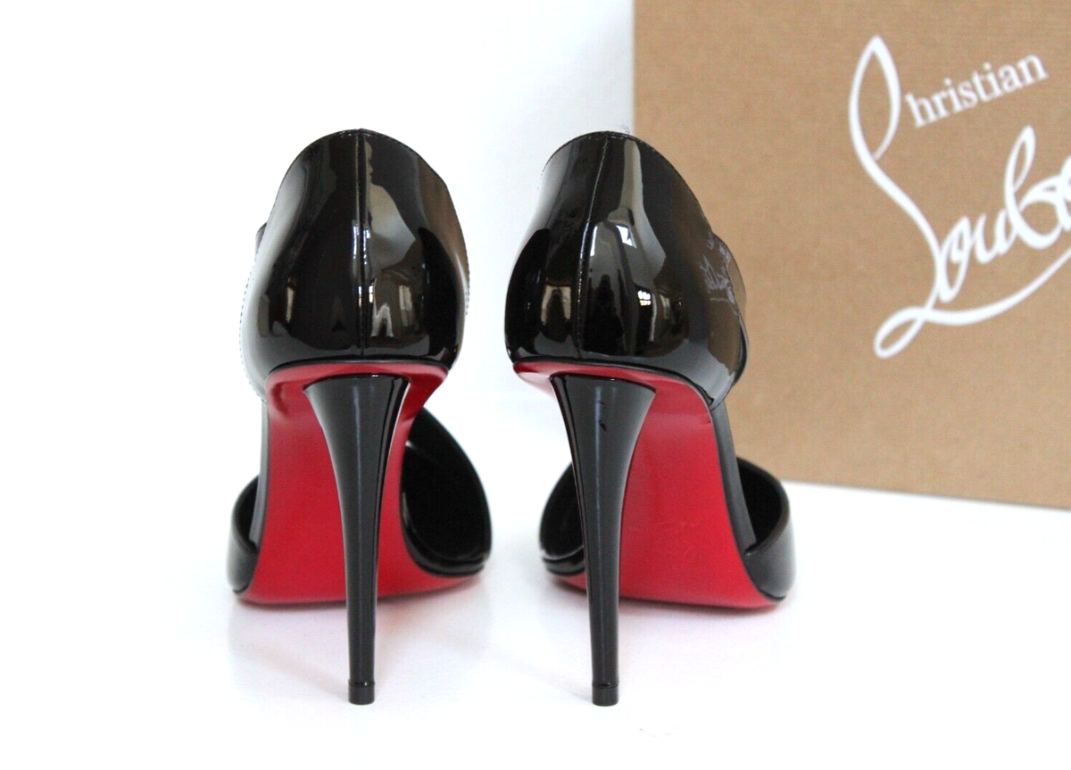 Christian Louboutin ハイヒール ブラック/レッド　37 New sz 7 / 37.5 Christian Louboutin Astrid Asymmetric Black Patent