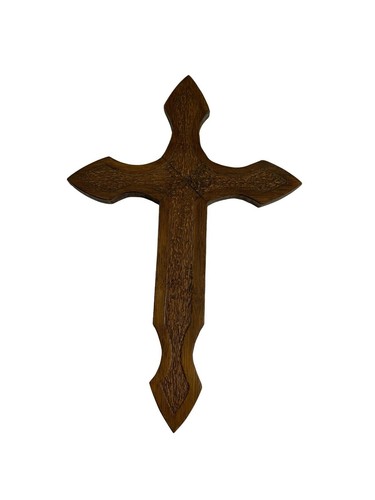 Homemade Wooden Cross 15.5" Tall Religious Christian Rustic Decor - 第 1/7 張圖片