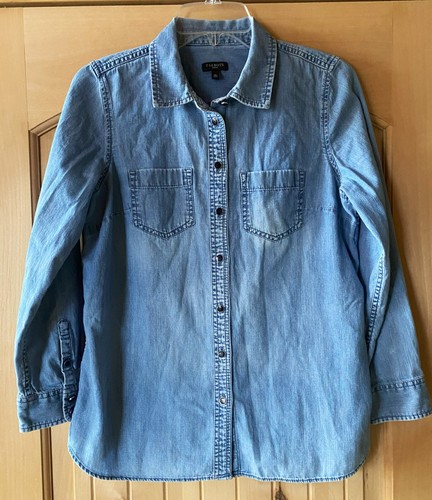 Talbots Blue Denim Long Sleeve Button Up Shirt MP