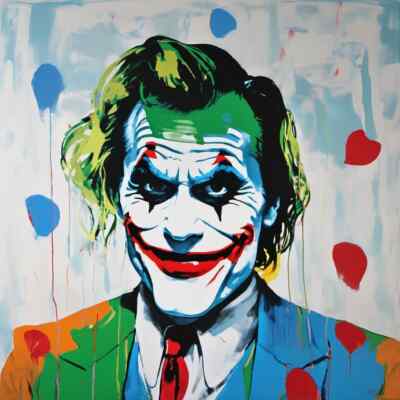 Hommage The Joker Portrait XXL 90 cmx90cm Leinwandbilder Pop Art/Street Art