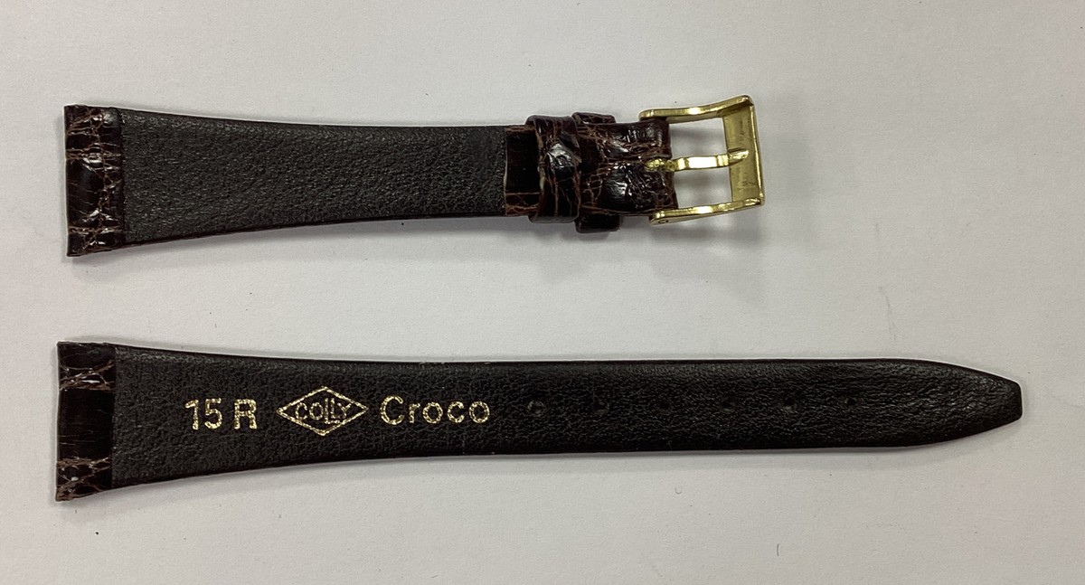Bracelet De Montre Dame Marron Crocodile – Largeur 15 Mm – Occasion
