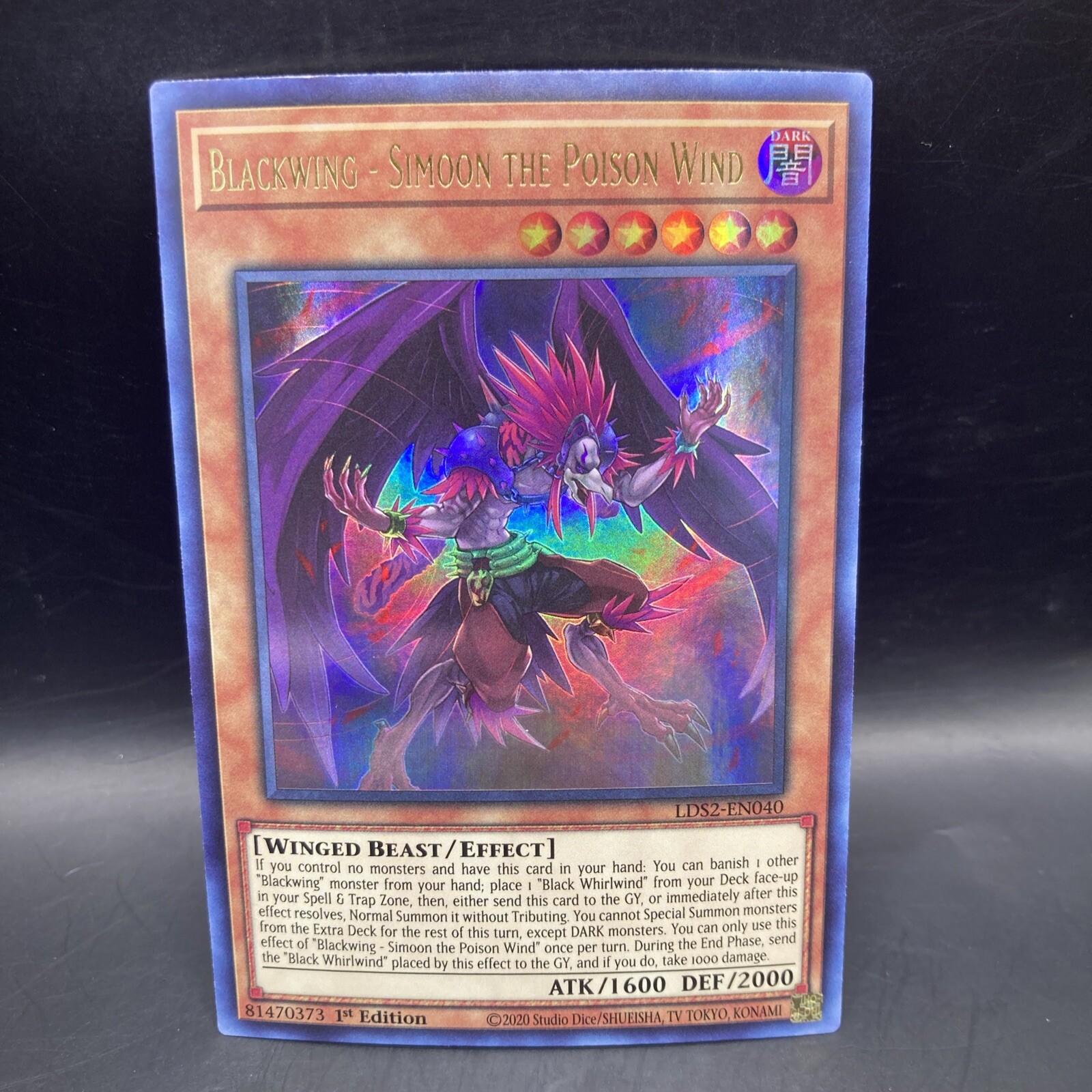 Blackwing Simoon the Poison Wind Blue LDS2-EN040 1st Edition Legendary Duelists