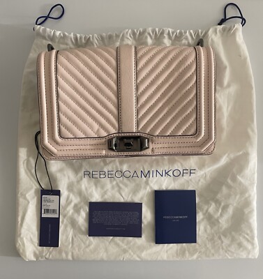 Rebecca Minkoff Quilted Crossbody Leather Bag Soft Blush Light Pink