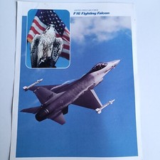 Vtg F-16 Fighting Falcon General Dynamics Promo Press Photo Spec Sheet Airshow