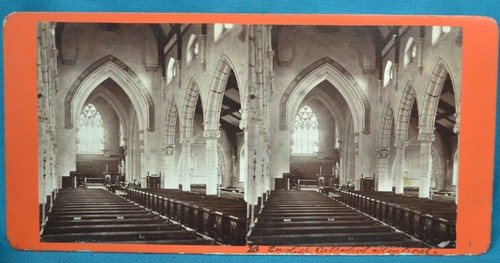 c1880 Stereoview Photo Canada English Cathedral Montreal Alexander Henderson - Foto 2 di 3