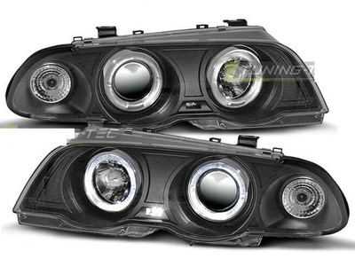 Strålkastare for BMW 3-serien E46 98-01 Angel Eyes Black Gratis frakt LPBM39WL X