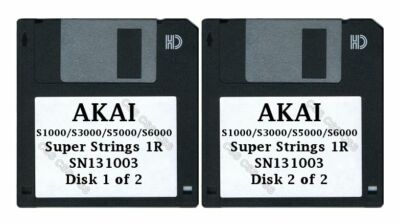 Akai S1000 / S5000 Set of Two Floppy Disks Super Strings 1R SN131003