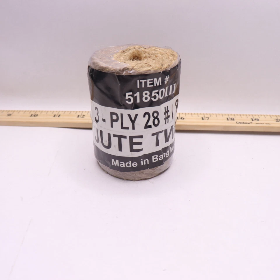 Cordel de yute de 3 capas #28 natural 8 oz/tubo 51850III Foto 2 de 4
