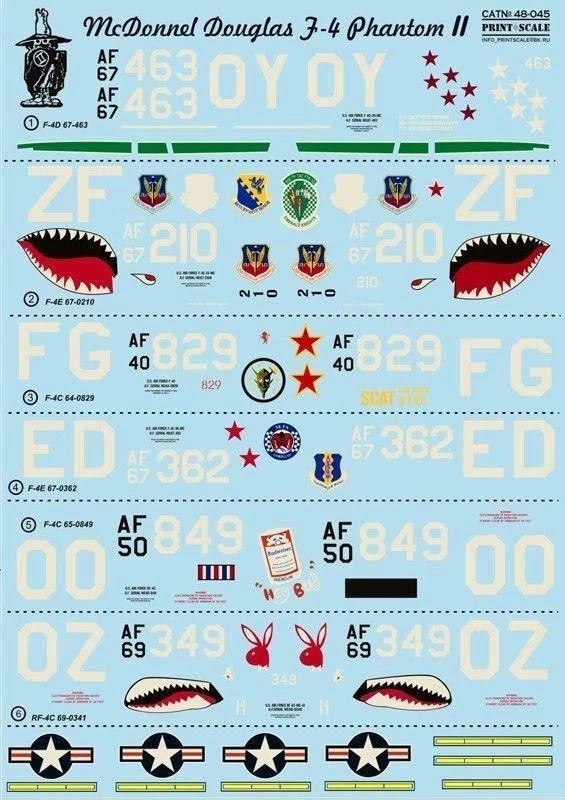 Print Scale 48-045 - 1/48 Decal for Airplane F-4 Phantom II, Viet Nam War - Image 4 of 4