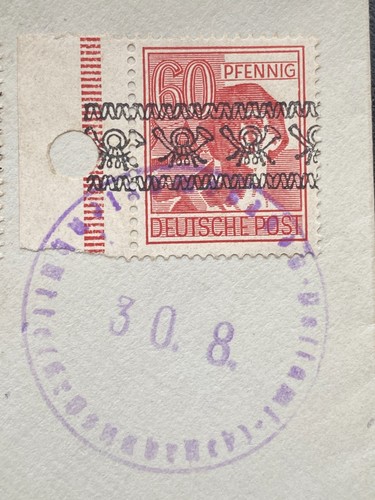 1948 Germany Allied Occupation cover w/ forged 60pf Labourer & Schlegel Cert. - Picture 4 of 7