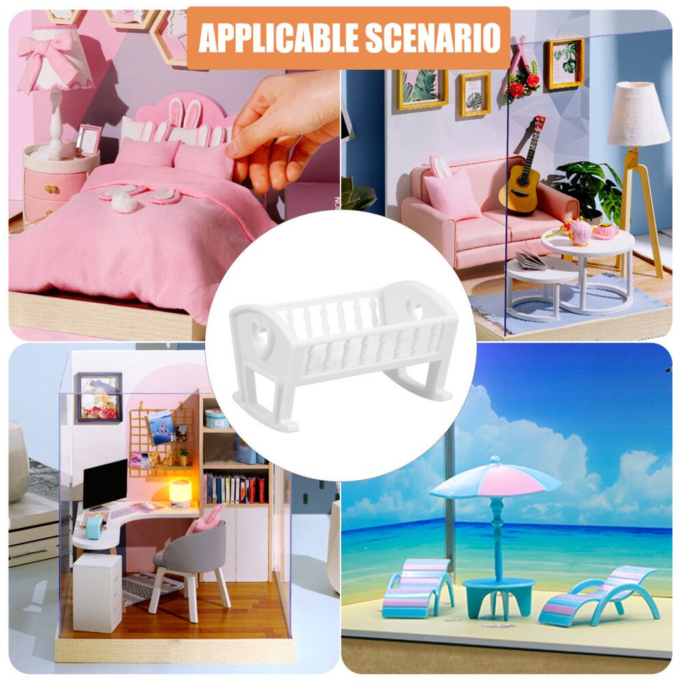Doll House Crib Decoration Mini Crib Decor Doll House Miniature Bedroom