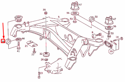 OEM Mercedes-Benz E W124 Rear Subframe Beam Repair Kit A1243500341 