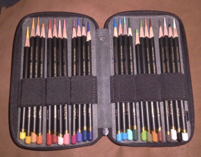 Derwent Chromaflow Colored Set of 24 Pencils SpeedBall Canvas Case Black