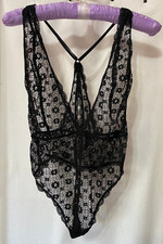 Vintage VICTORIA'S SECRET Black Lace Teddy Size S