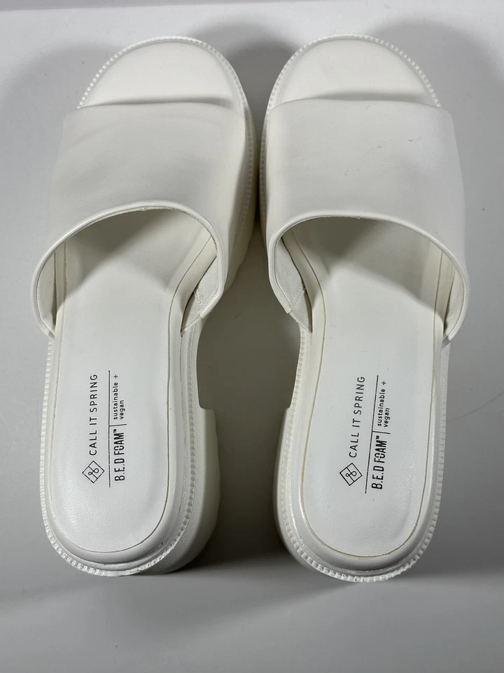 Call It Spring Cutie Shoes Call It Spring Platform Mule Size 6 White - Image 4 of 4