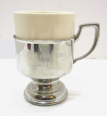 Kirk Pewter & USA Ceramic Coffee Mug Award Engraved w Many Fond Farewells & ADN