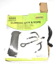 Hawk Adroit Climbing Hook & Rope Grappling Tool 40' Rope Heavy Duty Black