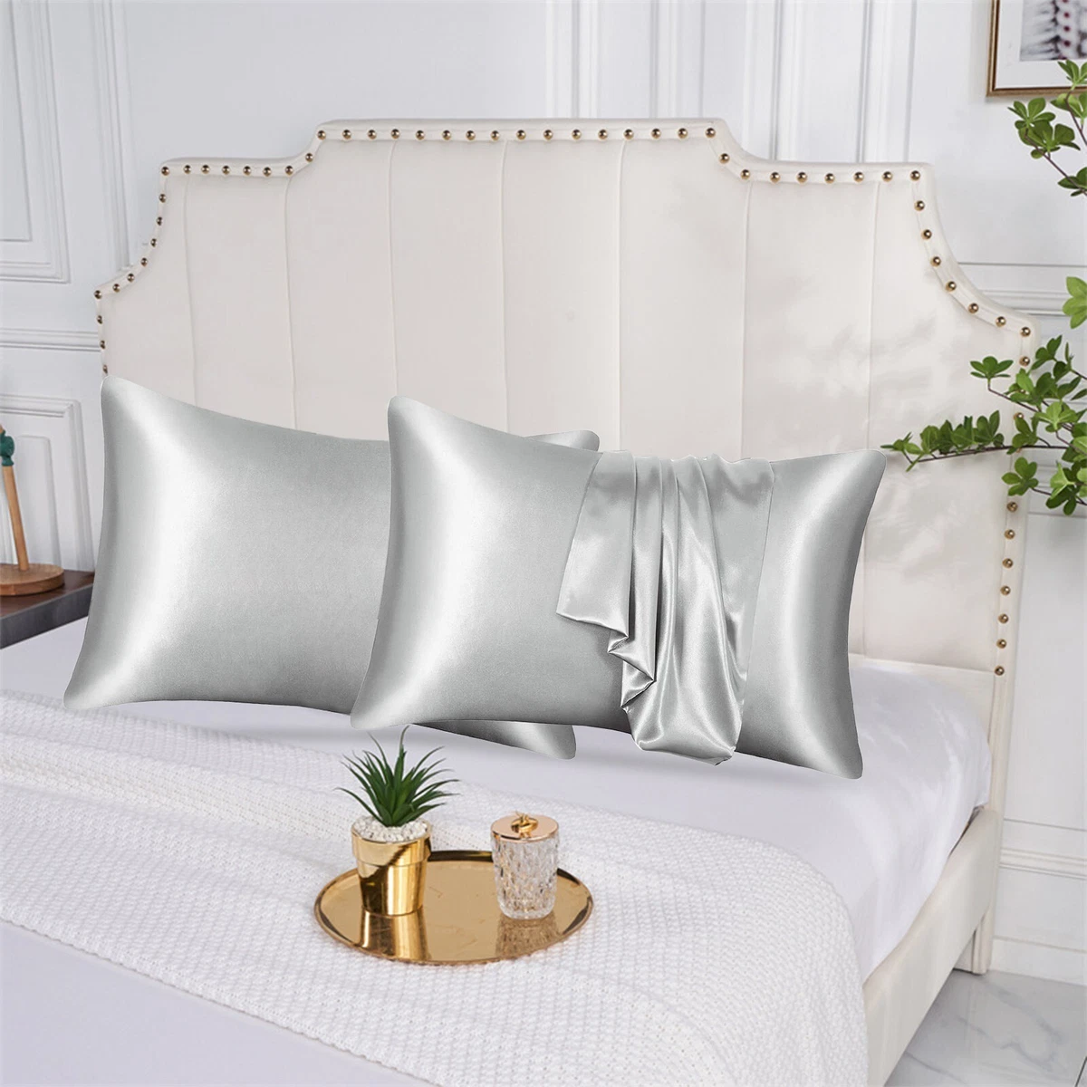 Satin zippered pillow clearance protector