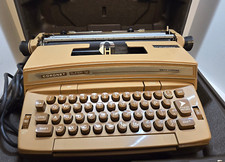 Vintage Smith Corona Coronet Super 12 Coronamatic Typewriter Tan & Brown w/ Case thumbnail