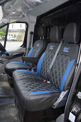 #ad Maxus Deliver 9 LUX Model Diamond stitched seat covers blue inserts x3 logos $552.96