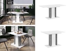 Small Dining Table Kitchen 4 6 Seater Grey White Narrow Slim Compact Skinny Wren