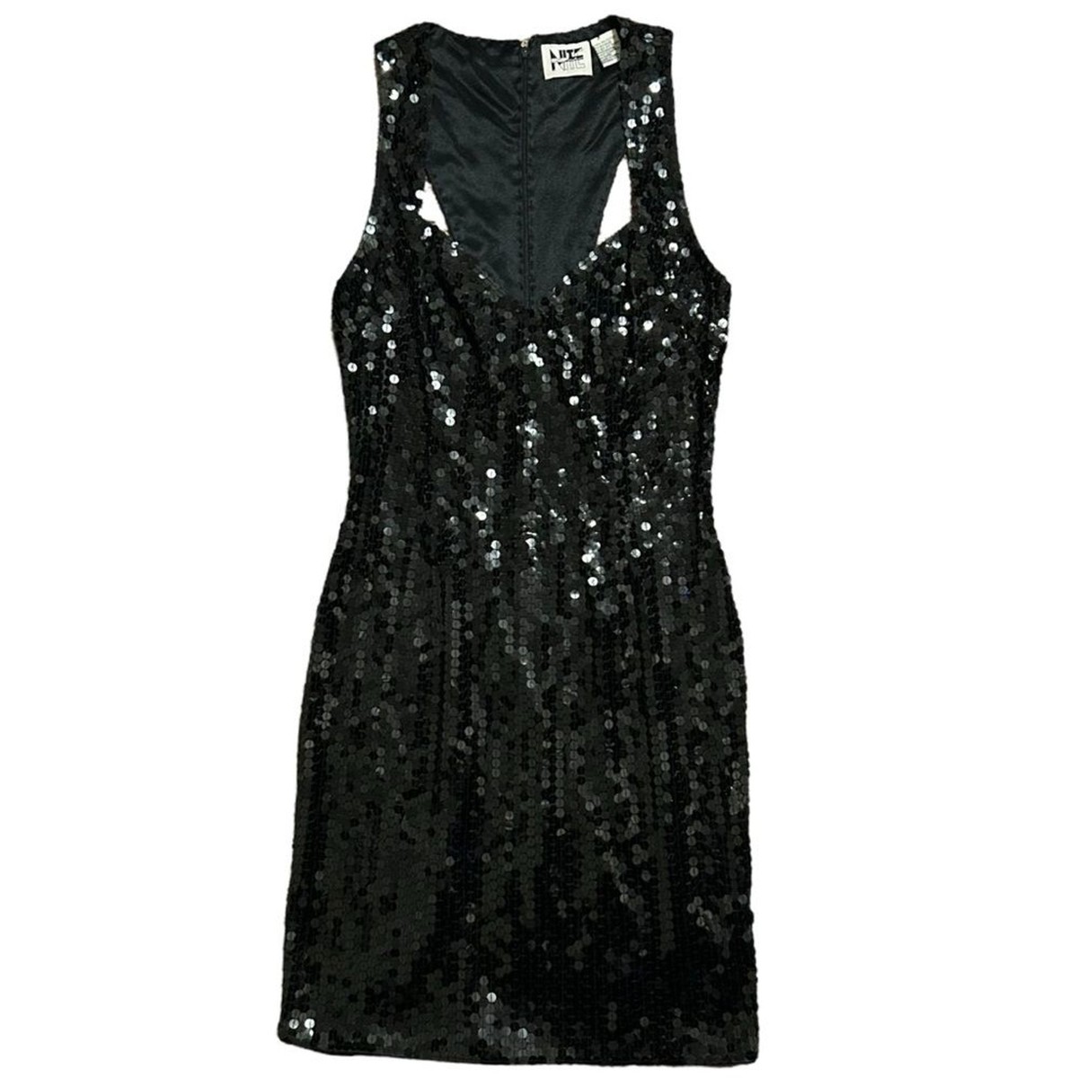 NITELINE Vintage Black Sequin Sleeveless Sheath Dress 10 | eBay
