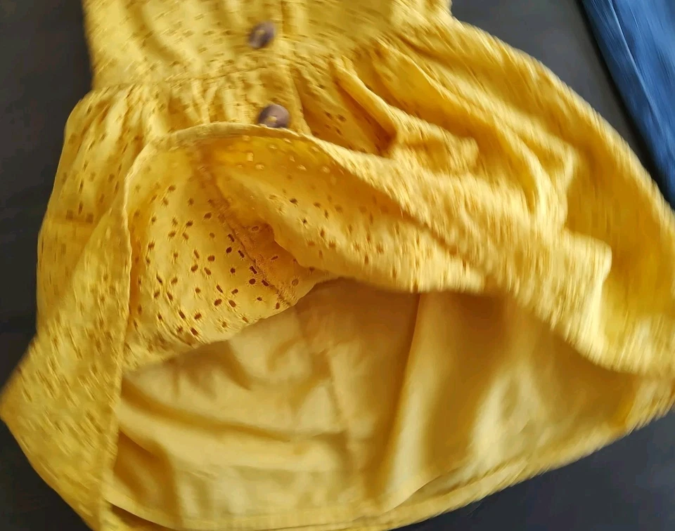 Little Lass Toddler Girls Size 4 Yellow Fall Eyelet Dress - Image 4 of 4