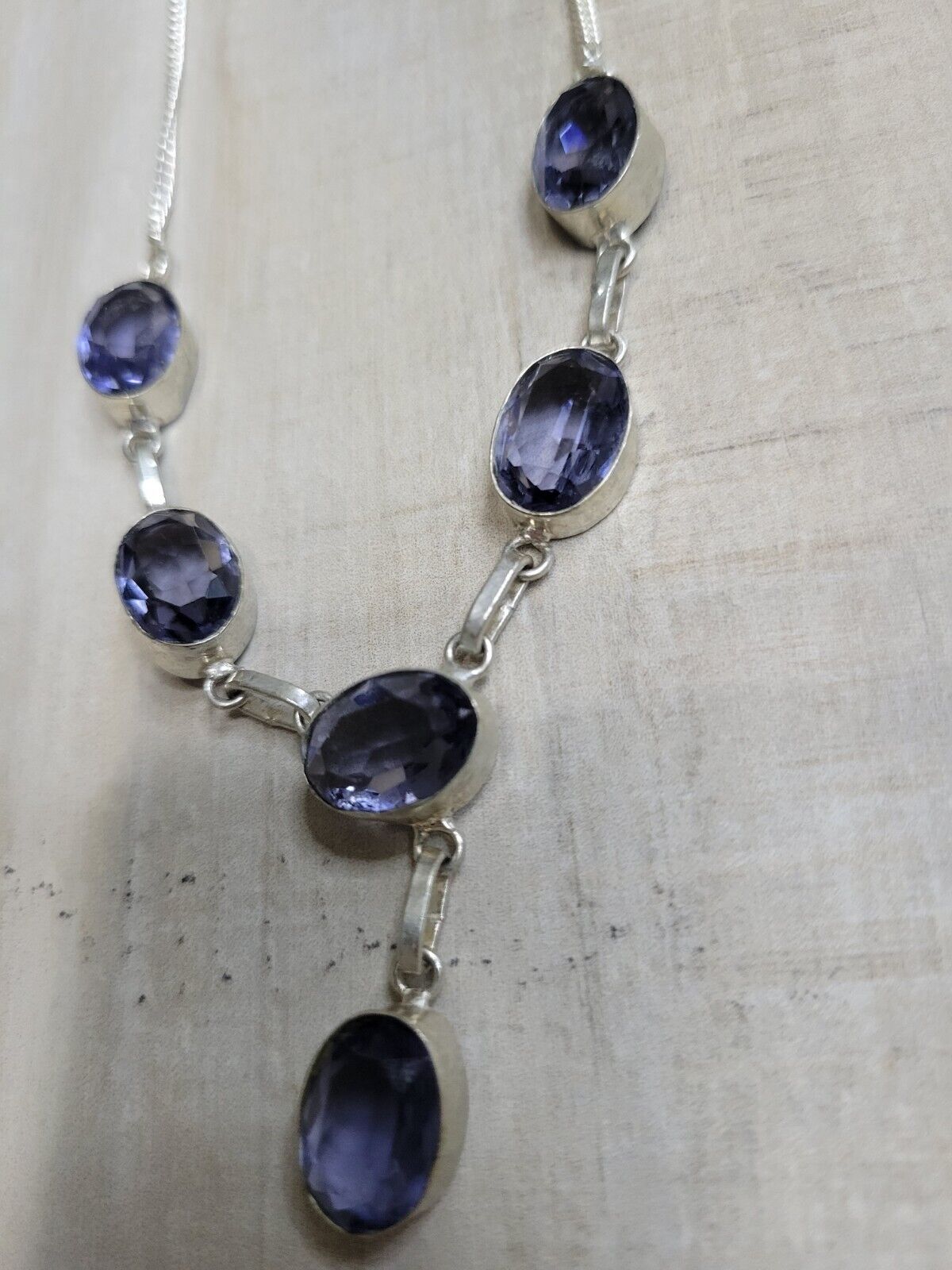 Iolite Necklace Sterling Silver Statement Piece - image 4