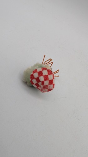 Antiker Vogel aus Chenille & gesponnener Baumwolle mit konischem Hut Ostern Japan süß - Bild 6 von 8