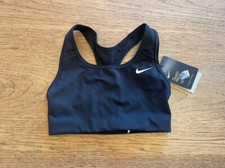 Nike Black XSmall Classic Style Swoosh Sports Bra Racerback Pullover NWT